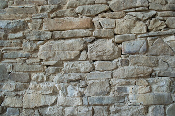 Ancient stone wall in ruins in Slovakia