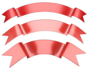 Gift red ribbons set in arc shaped for your design.