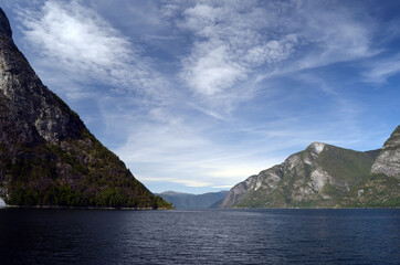 Fototapeta premium Sognefjord, Norway, Scandinavia. View from the board of Flam - Bergen ferry.