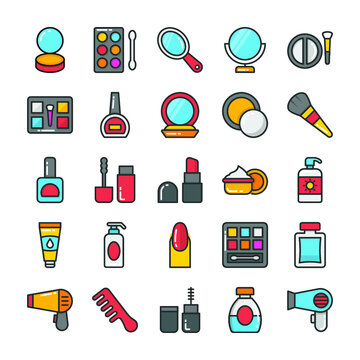 
Beauty and Fashion Flat  Icons Set 
