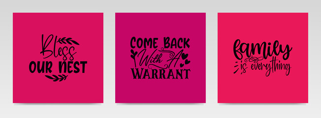 Doormat quotes letter typography set illustration.