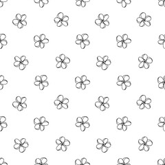 Black and white seamless pattern with tropical flowers. Hand drawing flowers vector illustrarion. Floral doodle background.