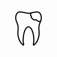Outline broken tooth icon.Broken tooth vector illustration. Symbol for web and mobile
