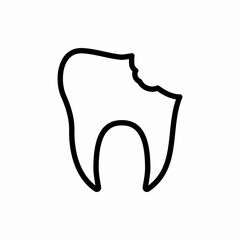 Outline broken tooth icon.Broken tooth vector illustration. Symbol for web and mobile