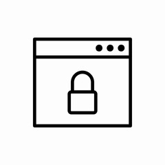 Outline browser with lock icon.Browser with lock vector illustration. Symbol for web and mobile