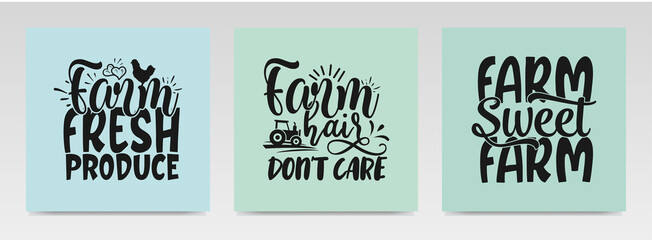 Farming quotes letter typography set illustration.