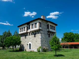 Fototapeta na wymiar the tower of Angel Voyvoda in the Holy Sunday Monastery in Bulgaria