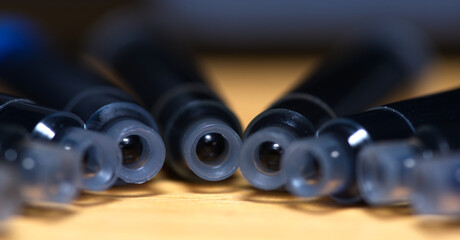 close up of fountain pen ink cartridges