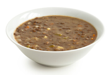 Lentil soup in a bowl.