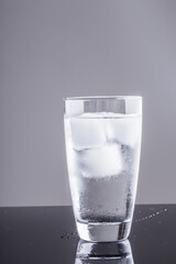 glass of water with ice