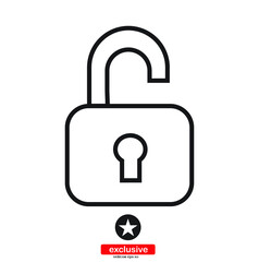 padlock icon.Flat design style vector illustration for graphic and web design.	
