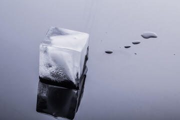 ice cubes on black background