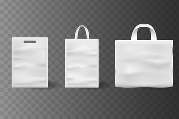 Mockup set of Realistic Shopping Bag for branding and corporate identity design. Square and horisontal black Shopping bag blank Mockup.