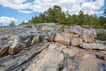 Fototapeta na wymiar Rocky coastal view of Porkkalanniemi, Kirkkonummi, Finland