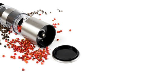 Mill for pepper on a white background