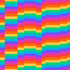 Rainbow background. Retro seamless pattern the 50s and 60s inspired. Seamless abstract Vintage backdrop in sixties style. Vector illustration