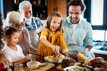 Happy family spending quality time together in the kichen