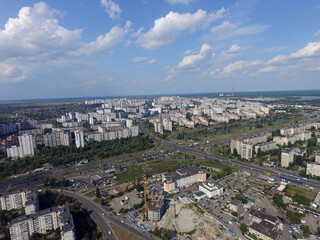 Obraz premium Residential area of Kiev (drone image).