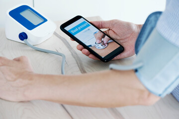 text blood pressure in a smartphone