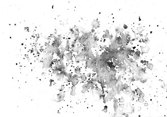 Naklejka na ściany i meble Abstract grunge illustration of drops and splashes of black mascara and water. Horizontal raster illustration with fluid flows.