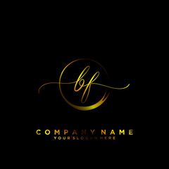 BF Initial handwriting logo vector
