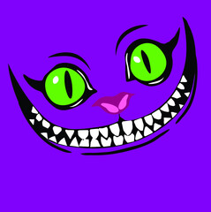 smile of a cheshire cat from the fairy tale alice in wonderland