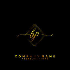 BP Initial handwriting logo vector