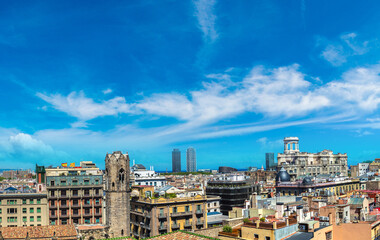 Naklejka premium Panoramic view of Barcelona