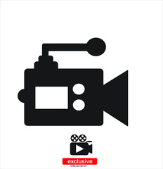 
video camera. icon.Flat design style vector illustration for graphic and web design.	
