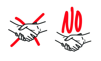 No handshake sign. Banner design.