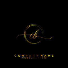 CB Initial handwriting logo vector