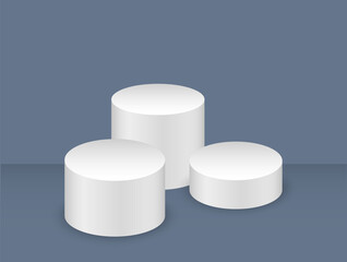 3D white podium