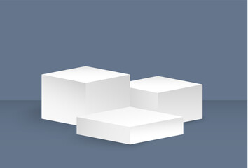 3D white podium