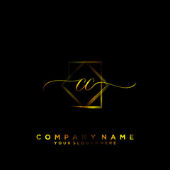CC Initial handwriting logo vector