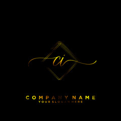 CI Initial handwriting logo vector