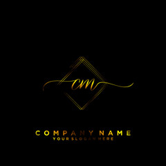 CM Initial handwriting logo vector