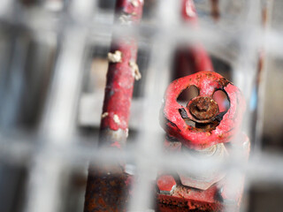 Industrial high pressure gas, pipelines and valves on factory