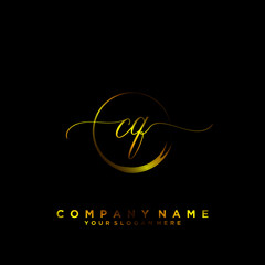 CQ Initial handwriting logo vector