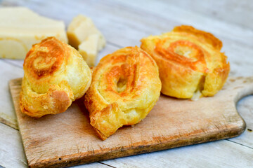 Bakery – home made cheese and spinach pie with phyllo pastry. Bulgarian banitsa.