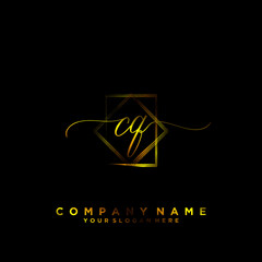 CQ Initial handwriting logo vector
