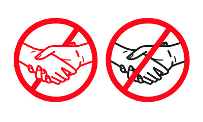 No handshake sign. Concept banner flat style illustration.