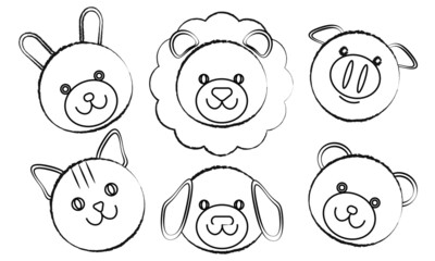 白黒動物イラスト