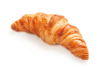 Delicious breakfast with fresh croissants