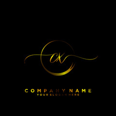 CX Initial handwriting logo vector
