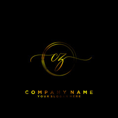 CZ Initial handwriting logo vector