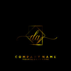 DA Initial handwriting logo vector