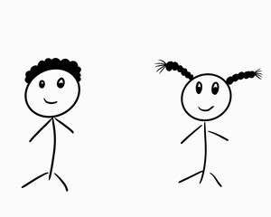 cartoon character of man and woman