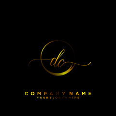 DC Initial handwriting logo vector