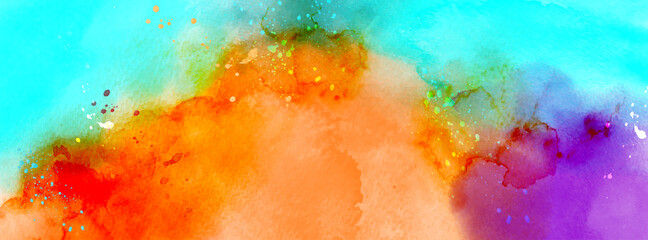 Abstract surface of bright colorful splash watercolor