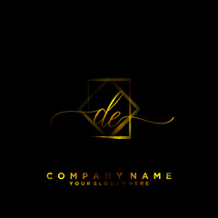DE Initial handwriting logo vector